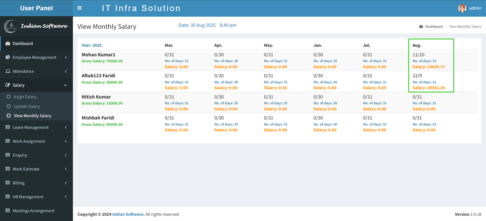 HR Management Salary Module
